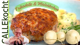 Butter Frikadelle in der Pfanne mit Mairübchen – Omas Rezept [upl. by Ihp843]