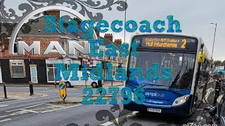 🚍Nice Revs Stagecoach East Midlands 22796 FX09 DDA MAN E300 on Service 2 [upl. by Amis]