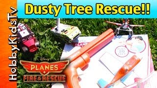 Disney Planes Fire and Rescue Runway Flyers  Dusty Stuck in a Tree HobbyKidsTV [upl. by Vaclava]