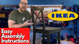 IKEA Dining Chair Assembly  IKEA Ingolf Chair Assembly [upl. by Ayek44]