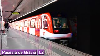 Passeig de Gràcia L2  Metro de Barcelona  TMB 9000 [upl. by Pennie775]