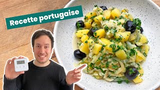 Poêlée portugaise  Pommes de terre oignons morue olives noires et persil  Recette facile [upl. by Seligmann136]