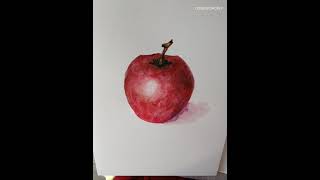 Easy Apple Painting loose watercolor still life  longer version [upl. by Rednaeel]