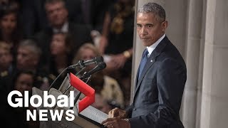 John McCain funeral Barack Obama FULL eulogy [upl. by Derraj]