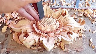 beautiful wood carving  wood carving ideas  wood carving flower and leaf [upl. by Zap479]