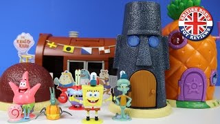 Spongebob Squarepants Pineapple House Bikini Bottom Krusty Krab Playset  British Bobs Toy Reviews [upl. by Perzan198]