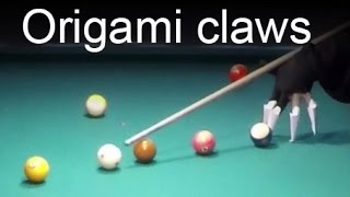 Origami claws for pool extra long Earl Strickland style finger extension [upl. by Palmore37]