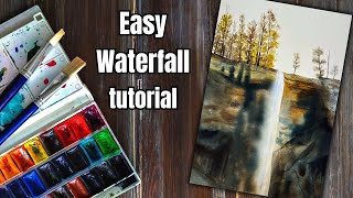 Crafting the Perfect Waterfall in Watercolor Techniques [upl. by Nlyak]