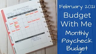 February 2021 Paycheck Budget With Me  Zero Based Budgeting  Monthly Income [upl. by Sibyl]