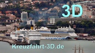 3DVideo AIDAsol trifft Costa Serena und Costa neo Romantica erst bei Teneriffa dann bei Madeira [upl. by Uhsoj]