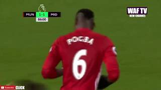 Paul Pogba GOAL  Manchester United Vs Middlesbrough 21 [upl. by Assirahc]