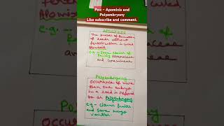 Apomixis and polyembryony  class 12  neet  biology motivation👍❤️ kids subscribe Karo [upl. by Nosirb]