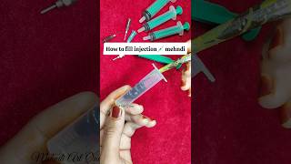 How to fill Injection💉Syringe Mehndi Cone injection heena cone mehndi injectionmehndi [upl. by Aimat416]