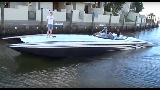 MTI 52 Boat driving from Miami to Key West in Forida Poker Run 2017 [upl. by Najib]