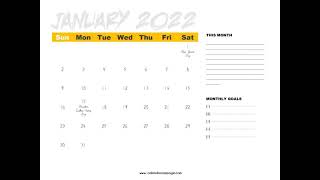 Printable January 2022 Calendar [upl. by Sedgewake858]