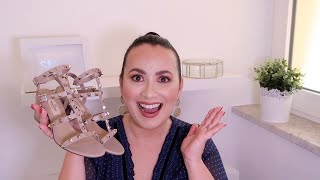 Valentino Rockstud Sandals Unboxing  Luxury Shopping Online Matchesfashion  Mod Shots and Shoe Fit [upl. by Seltzer742]