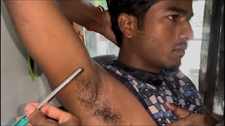 Armpit shave in barbershop [upl. by Etnomaj]