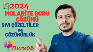 Sıvı Çözeltiler ve Çözünürlük  Molarite Soru Çözümü 06 [upl. by Saire]