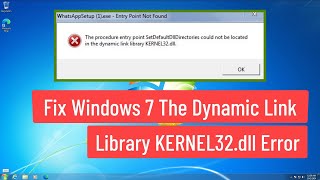 Fix Windows 7 The Dynamic link library KERNEL32dll Error [upl. by Paschasia]