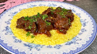 Osso Buco cu Risotto alla Milanese rasolul de vita cu orez este un deliciu in doar 3 minute inveti [upl. by Ramsa558]