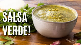 Mexican Salsa Verde  Roasted Tomatillo Salsa  Chef Zee Cooks [upl. by Samella]