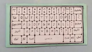 How to make keyboard with cardboard  Keyboard drawing ideas  How to draw keyboard step by step [upl. by Fatimah]