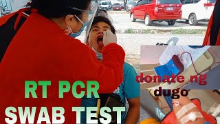 RT PCR swab test donate ng dugo [upl. by Koslo]