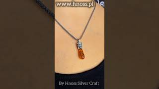 Wolin Svantevit Amulet Pendant with Baltic Amber by Hnoss Silver Craft [upl. by Junko202]