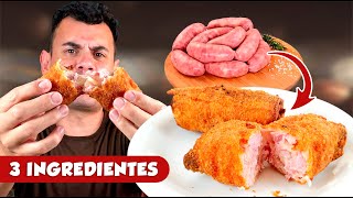 SALGADINHO RÁPIDO E DELICIOSO ENROLADINHO DE LINGUIÇA  Fubá online [upl. by Hance]