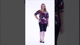 Blusa manga 34 estampada e Bermuda preta Plus Size  Marguerite  Posthaus [upl. by Libb]