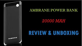 AMBRANE Power Bank 20000mah Unboxing amp Review [upl. by Lagasse21]