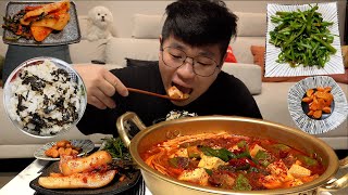 ASMR Mukbang 먹방창배 40년 전통 고추장찌개 미나리 무침 시골밥상 Red Chili Paste Jjigae Legend kfood eatingshow realsound [upl. by Aserehc177]