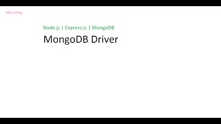 Nodejs  Expressjs  MongoDB  MongoDB Driver [upl. by Lleuqar]