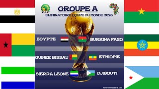 qualification coupe du monde 2026 zone afrique  1ere journée GROUPE A résultats et classement [upl. by Nnyloj]