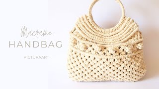 DIY Macrame Bag  Easy Macrame Handbag Tutorial  PicturaArt [upl. by Llenod78]