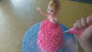 Barbie cake new design 2024  How to make a barbie cake new decoration ideas [upl. by Novahc]