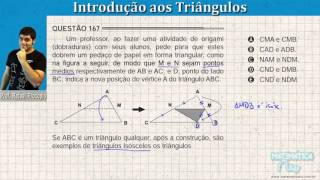 ENEM PPL 2012 Matemática 22  Origami e Triângulo Isósceles [upl. by Ynnelg]