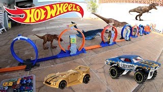 Hot Wheels Pista 11 Loopings e 3 Propulsores Gigante  Carrinhos de Brinquedos 79 [upl. by Higgs]