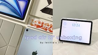 iPad Air M2 11” 2024 unboxing 📦 Apple Pencil Pro  ✨ aethetic ✨asmr [upl. by Anada]