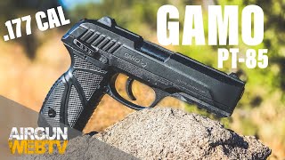 AIRGUN REVIEW  GAMO PT85  CO2 Pellet Pistol with Blowback [upl. by Trawets]