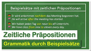 Zeitliche Präpositionen im Englischen 20 praktische Beispielsätze [upl. by Namaan]