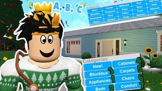 BUILDING A BLOXBURG HOUSE BUT IM DOING IT IN ALPHABETICAL ORDER oh my [upl. by Ver]