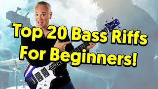 Top 20 MUST KNOW Bass Riffs For Beginners tabs amp tutorial [upl. by Hartzke]