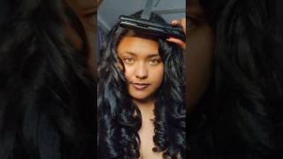 DID IT WITH A FLAT IRON THIS TIME curls flatironcurls howtomakecurls curlyhair tutorial [upl. by Yelram]