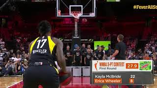 Erica Wheeler Takes on WNBA 3 Point Contest [upl. by Grefer]