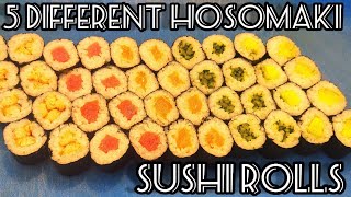 5 the MOST POPULAR hosomaki SUSHI ROLLS in the world [upl. by Clementas]