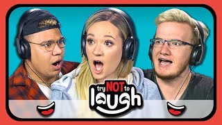 YouTubers React to Try to Watch This Without Laughing or Grinning 12 [upl. by Annair217]