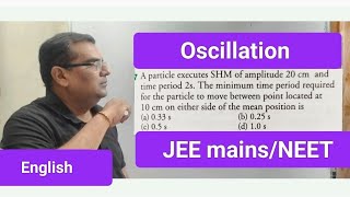 A particle executes SHM of amplitude 20 cm and time period 2s The minimum time period required for [upl. by Eiramanitsirhc]