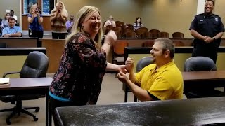 Man Who Appears to Have Been Arrested Proposes to Girlfriend In Court [upl. by Anyrb356]