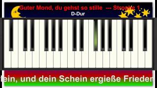 KARAOKE  ZUM MITSINGEN 24 Guter Mond du gehst so stille [upl. by Aneetsirk635]